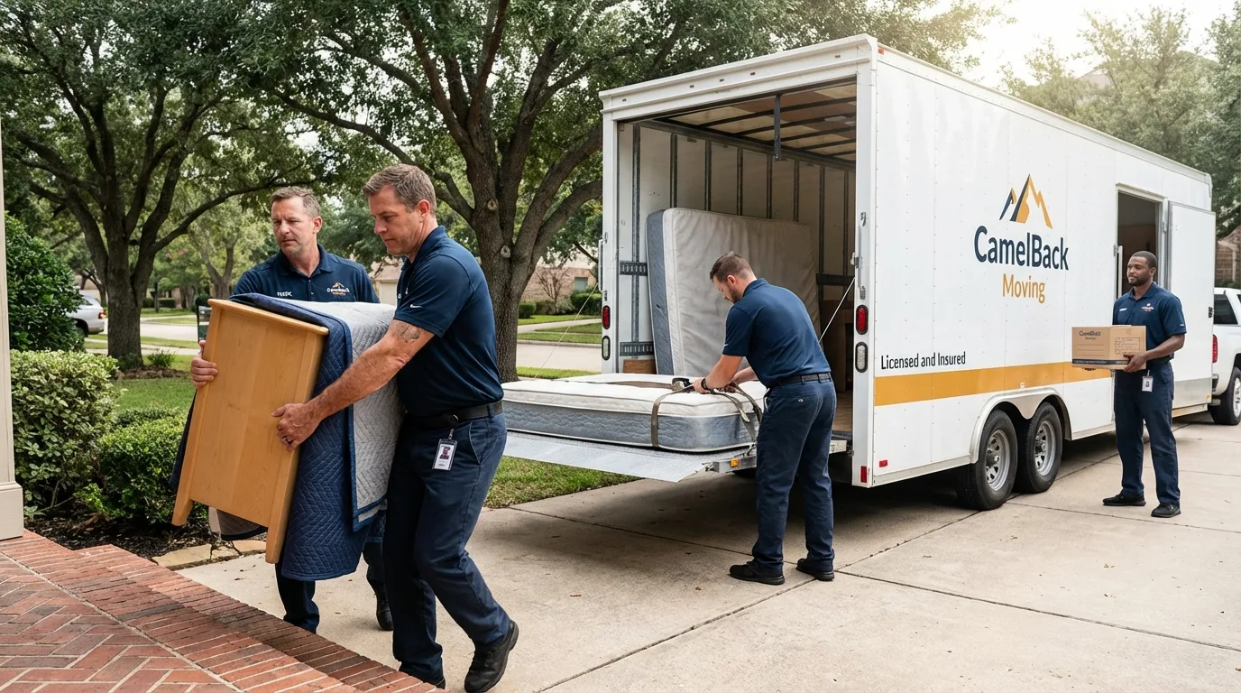 Crew loading residential truck for cross-state move from Winnemucca, NV
