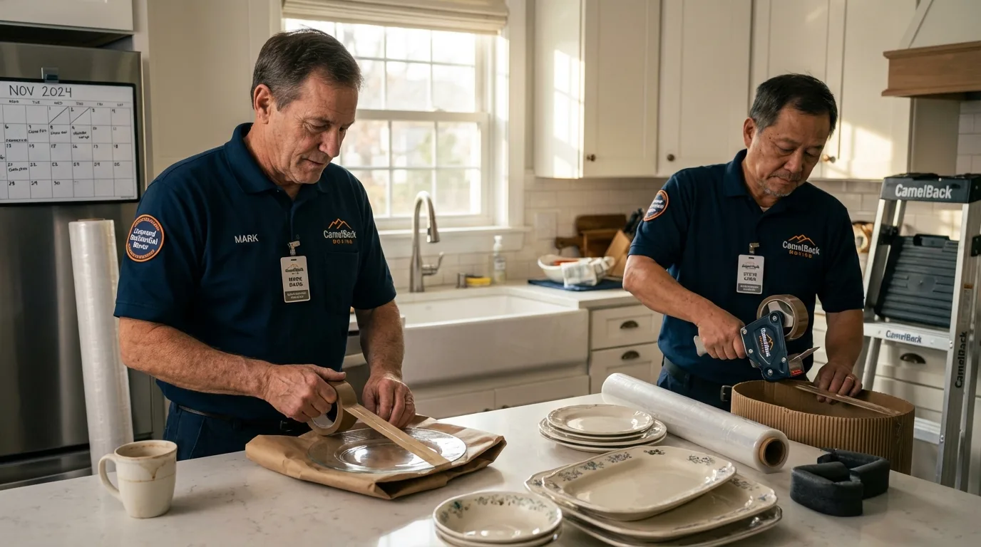 Professional crew packing kitchen dishware in Winnemucca, NV